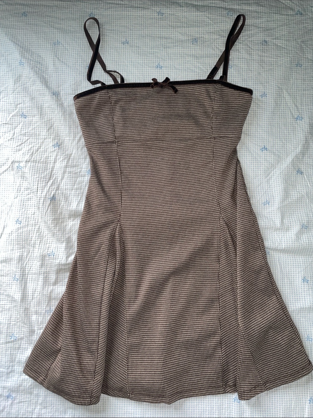 Kirious Brown Houndstooth Dress